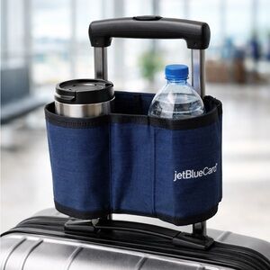 JetBlue Card Luggage Travel Beverage Cup Holder Caddy Pouch